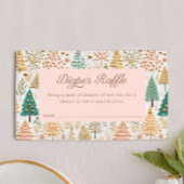 Winter Girl Baby Showdiaper Raffle Ticket Begleitkarte