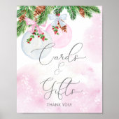 Winter Girl Babyduschkarten und Geschenkposter Poster (Vorne)