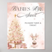 Winter Girl Deer Babies sind süß Nehmen Sie eine L Poster (Vorne)