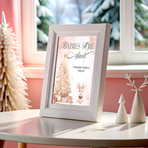 Winter Girl Deer Babies sind süß Nehmen Sie eine L Poster