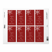 Winter Glamour Wedding Wine Label (rot) (Vorne)