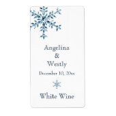 Winter Glamour Wedding Wine Label (weiß) (Vorne)