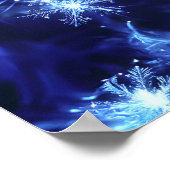 Winter Glanz Blaue Schneeflocken Poster (Ecke)