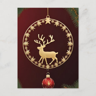Winter Glanz ❄️ Weihnachtshirsch Luxusdekoration Postkarte