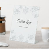 Winter Glittery Snowflake Custom Text Pedestal Sig Sockelschild (In SItu)