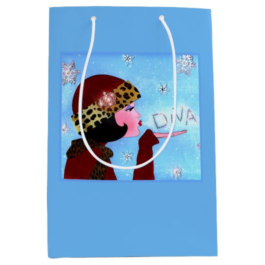 Winter Glitz Divas Mittlere Geschenktüte (Vorderseite)