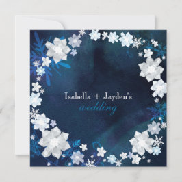 Winter Glitzer Blumenkraut Hochzeit Einladung