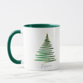 Winter Glitzer Grüner Baum Personalisiert Weihnach Tasse (Links)