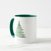 Winter Glitzer Grüner Baum Personalisiert Weihnach Tasse (Vorderseite Links)