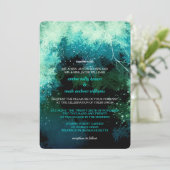 Winter Glitzer Mystic Forest Wedding Einladung (Stehend Vorderseite)