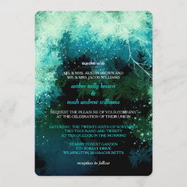 Winter Glitzer Mystic Forest Wedding Einladung