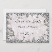 Winter Glitzer Weihnachten Magische Hochzeit Save The Date (Vorderseite)