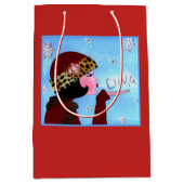 Winter Glitzern Diva Mittlere Geschenktüte (Vorderseite)