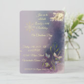 Winter Glow Birthday Flat Greeting Card Einladung (Stehend Vorderseite)