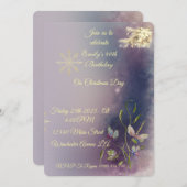 Winter Glow Birthday Flat Greeting Card Einladung (Vorne/Hinten)
