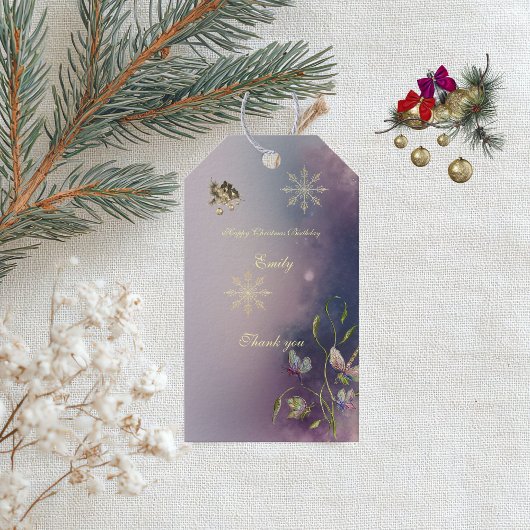 Winter Glow Birthday gift tags  Geschenkanhänger