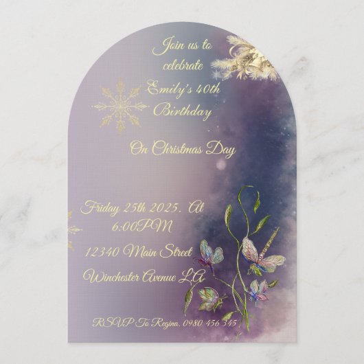 Winter Glow Geburtstagskarte Einladung (Vorderseite)