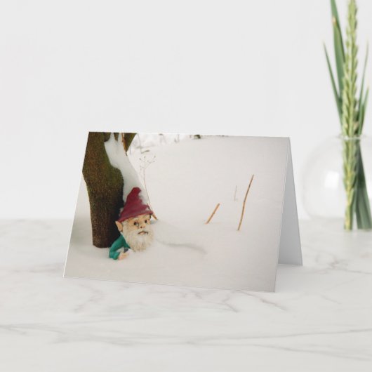 Winter Gnome Feiertagskarte (Vorderseite)
