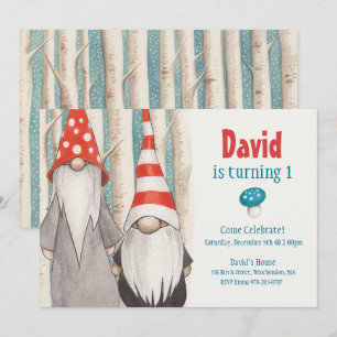 Winter Gnome Geburtstagsparty Einladung