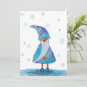 Winter Gnome Holiday Blank Card Feiertagskarte (Stehend Vorderseite)