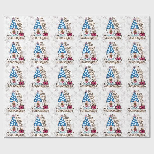 Winter Gnome Ich bin nur hier für die Schokolade Geschenkpapier (Flach)
