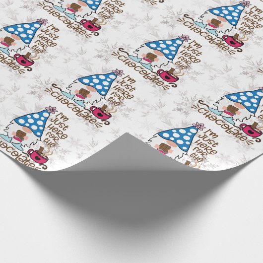 Winter Gnome Ich bin nur hier für die Schokolade Geschenkpapier (Ecke)