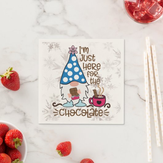 Winter Gnome Ich bin nur hier für die Schokolade Serviette (Beispiel)