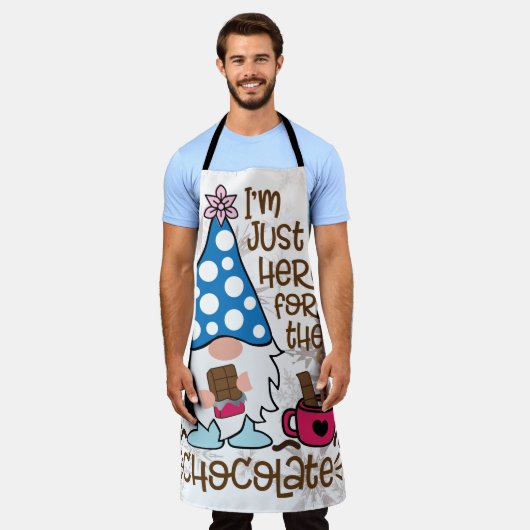 Winter Gnome I'm Just Here For The Chocolate Schürze (Getragen)