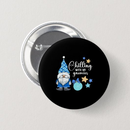 Winter Gnome, Nordic, Christmas Gnome  Button (Vorne & Hinten)