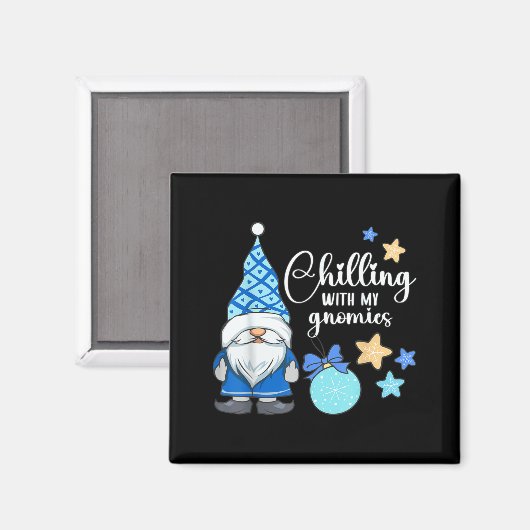 Winter Gnome, Nordic, Christmas Gnome  Magnet (Vorderseite/Rückseite)