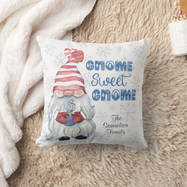 Winter GNOME SWEET GNOME Personalisiert Kissen (Decke)