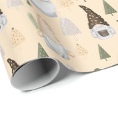 Winter-Gnome Wald Beige Geschenkpapier (Rolleneckpunkt)