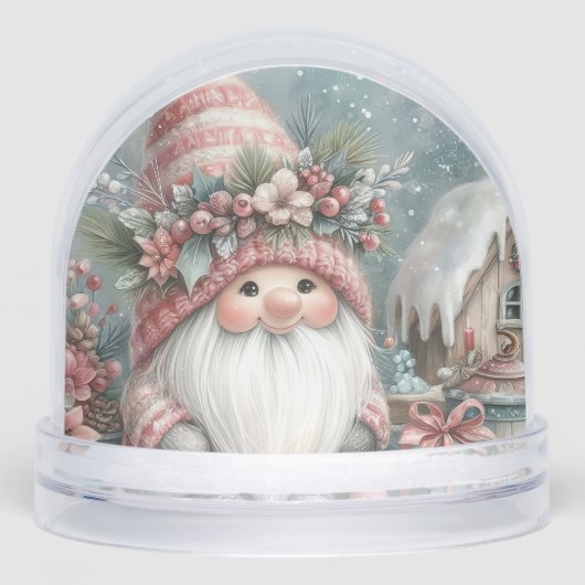 Winter Gnome Weihnachtswünsche Schneekugeln (Vorderseite)