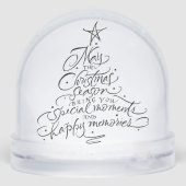 Winter Gnome Weihnachtswünsche Schneekugeln (Rückseite)