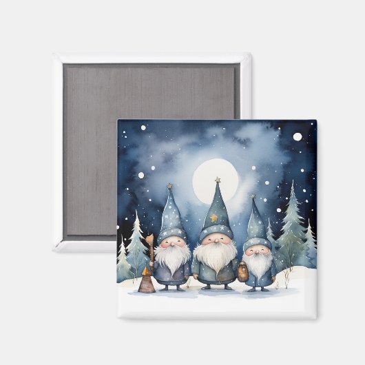 Winter Gnomes Magnet (Vorderseite/Rückseite)