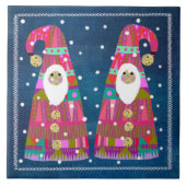 Winter Gnomes Trivet Fliese (Vorderseite)
