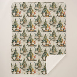 Winter Gnomes With Lit Christmas Tree Sherpadecke
