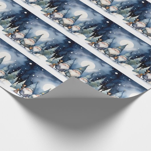 Winter Gnomes Wrapping Paper Geschenkpapier (Ecke)