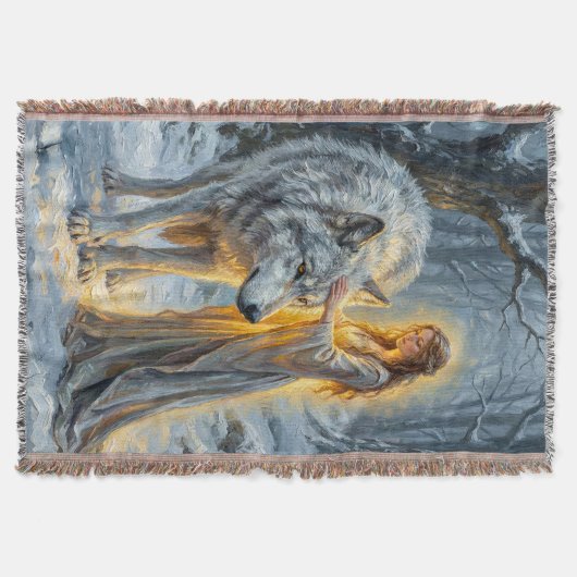 Winter Goddess & White Wolf Decke (Vorderseite)