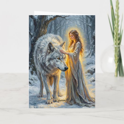 Winter Goddess & White Wolf Karte (Rückseite)