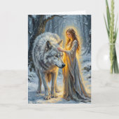 Winter Goddess & White Wolf Karte (Vorderseite)