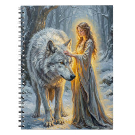 Winter Goddess & White Wolf Notizblock
