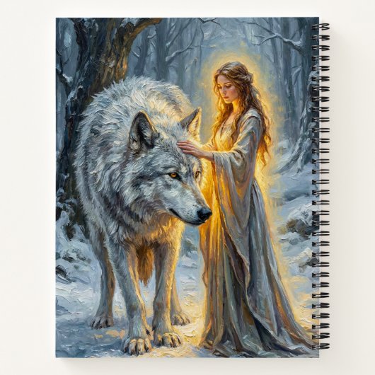 Winter Goddess & White Wolf Notizblock (Rückseite)