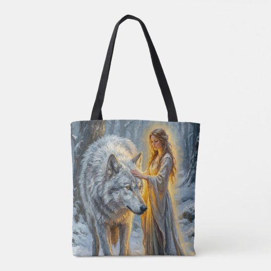 Winter Goddess & White Wolf Tasche (Rückseite)