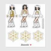 Winter Gold Dancer Stickers #2 Aufkleber (Blatt)