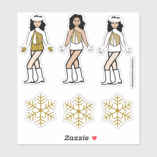 Winter Gold Dancer Stickers #2 Aufkleber (Blatt)