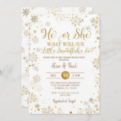 Winter Gold, das er oder sie Geschlecht offenbaren Einladung (Vorne/Hinten)