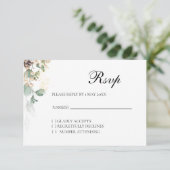 Winter Gold Floral RSVP card Karte (Stehend Vorderseite)