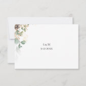 Winter Gold Floral RSVP card Karte (Rückseite)