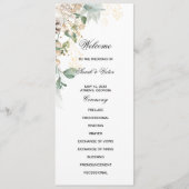 Winter Gold florale Doppelseitenkarte Programm (Vorderseite)